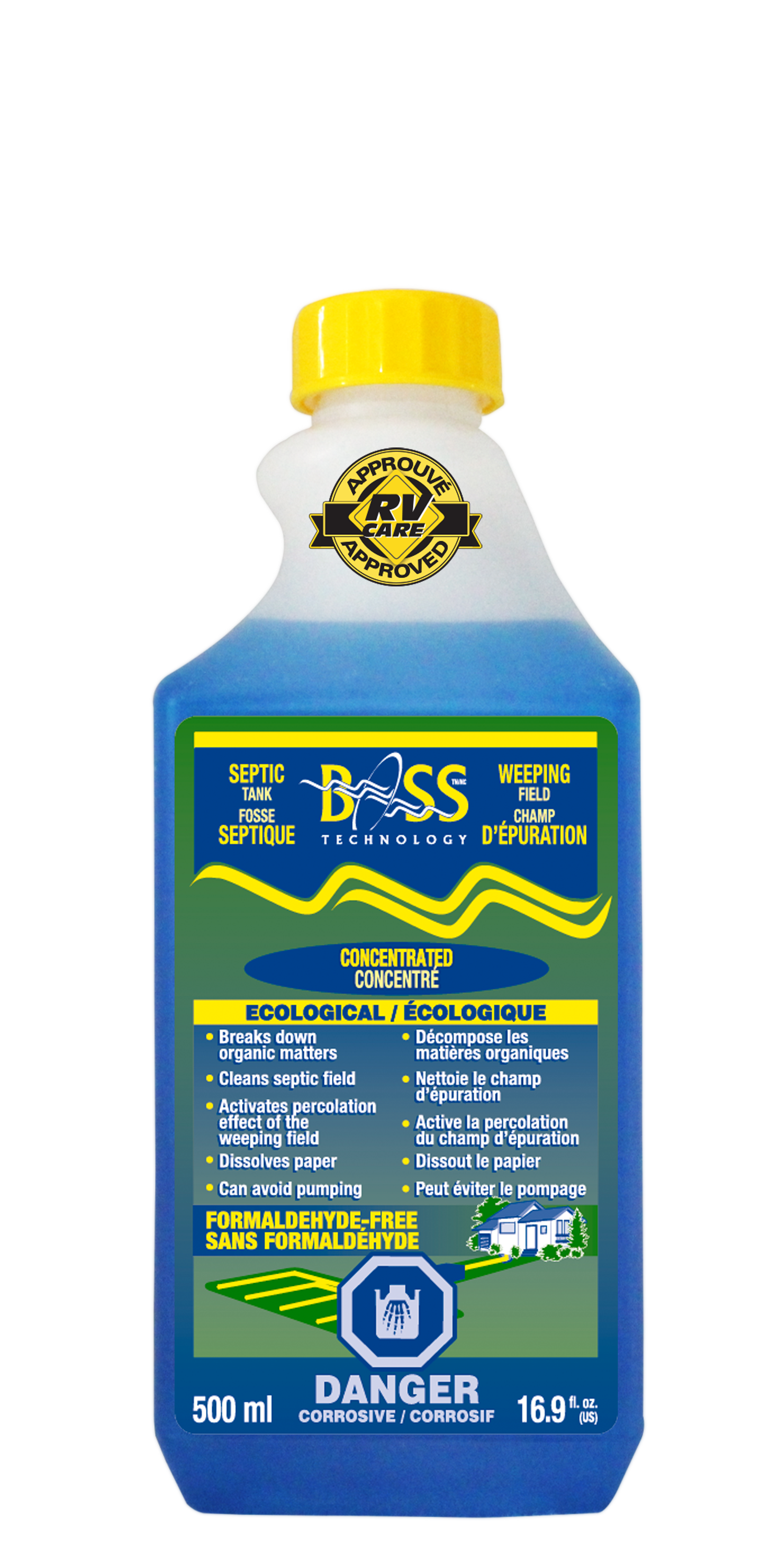 BOSS TECHNOLOGIE - Traitement pour Réservoir Septique & Champ d'Épuration (Formule Concentrée - 500 ml)