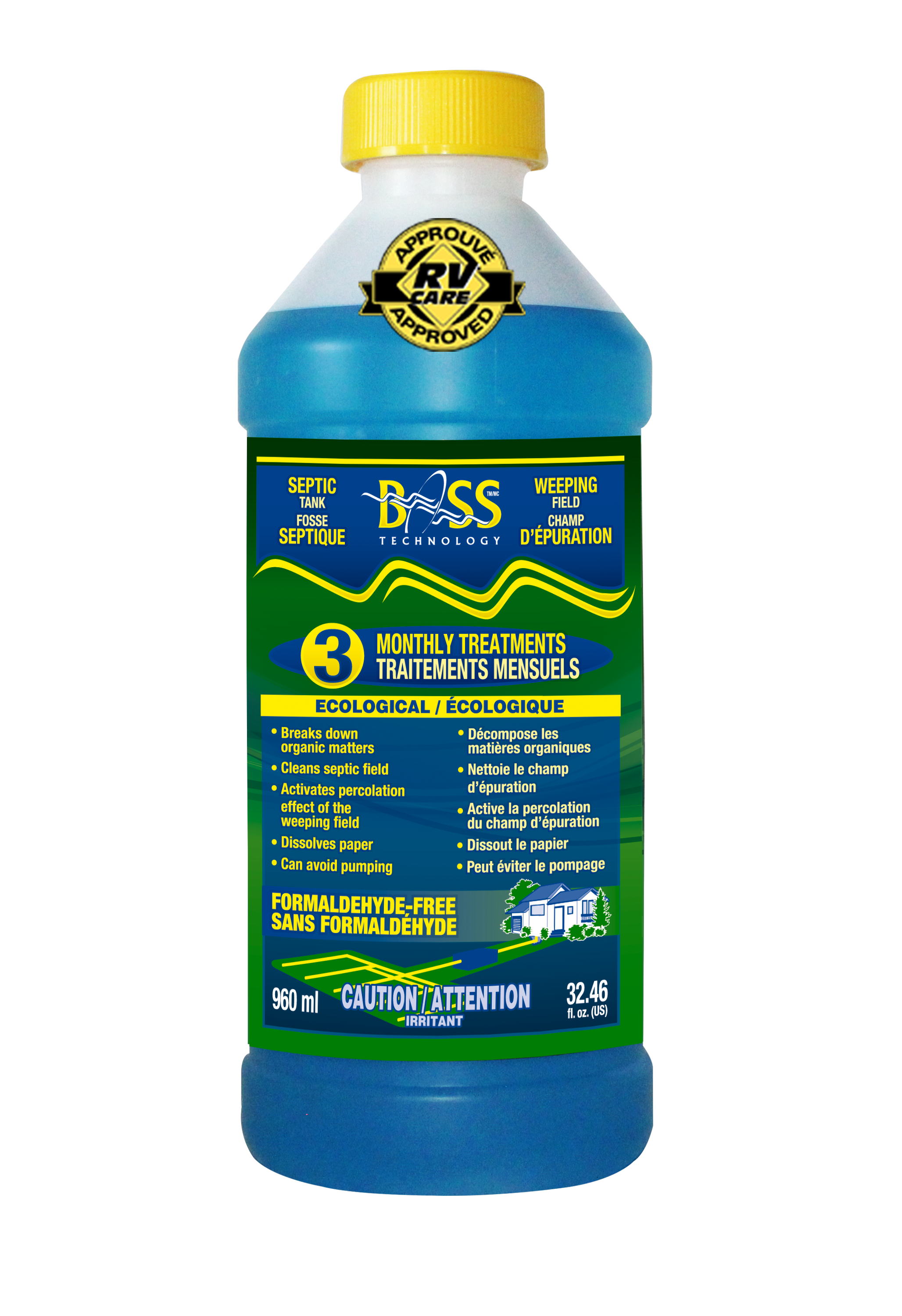 BOSS TECHNOLOGIE - Traitement pour Réservoir Septique & Champ d'Épuration (960 ml)